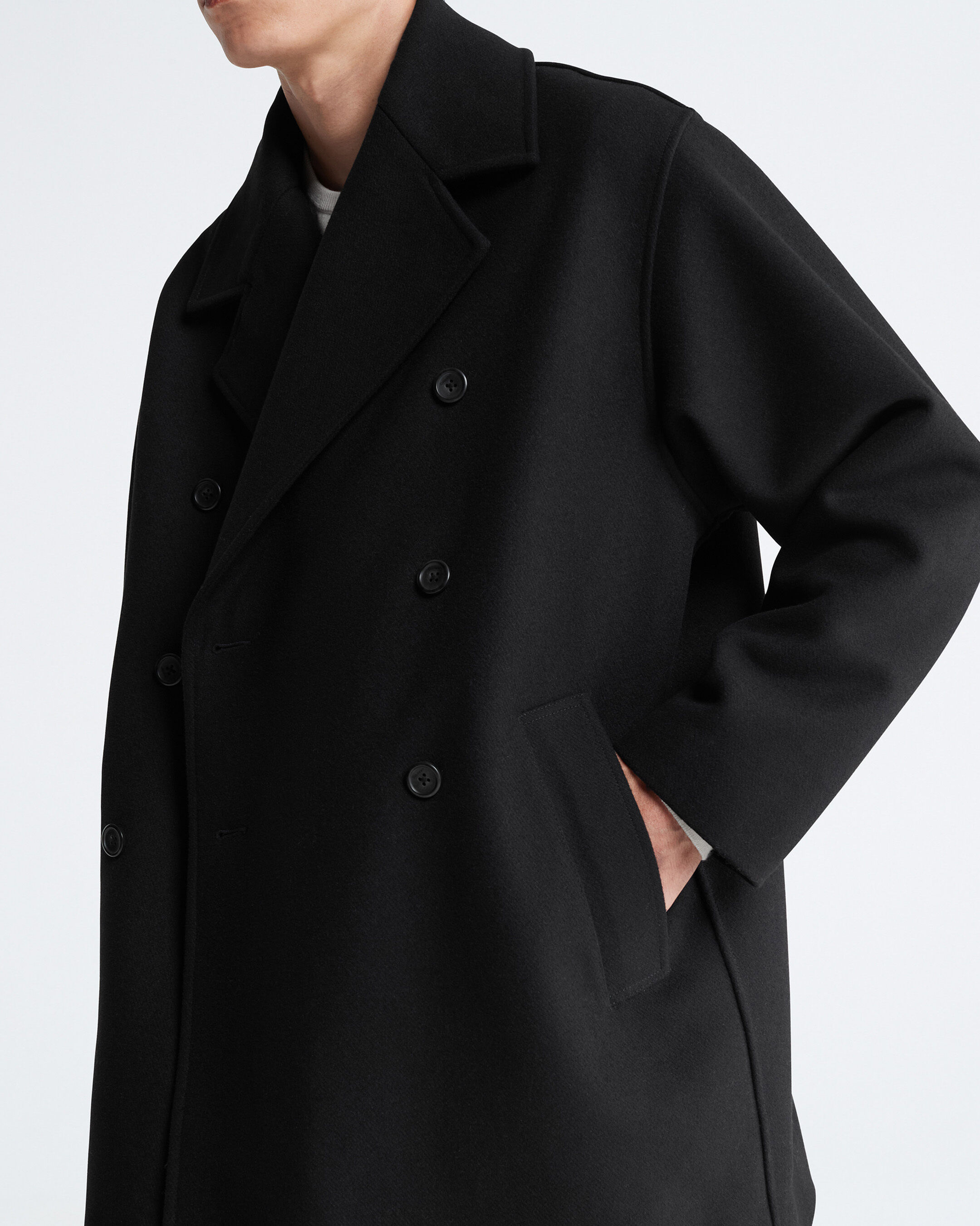 Calvin klein double breasted peacoat discount