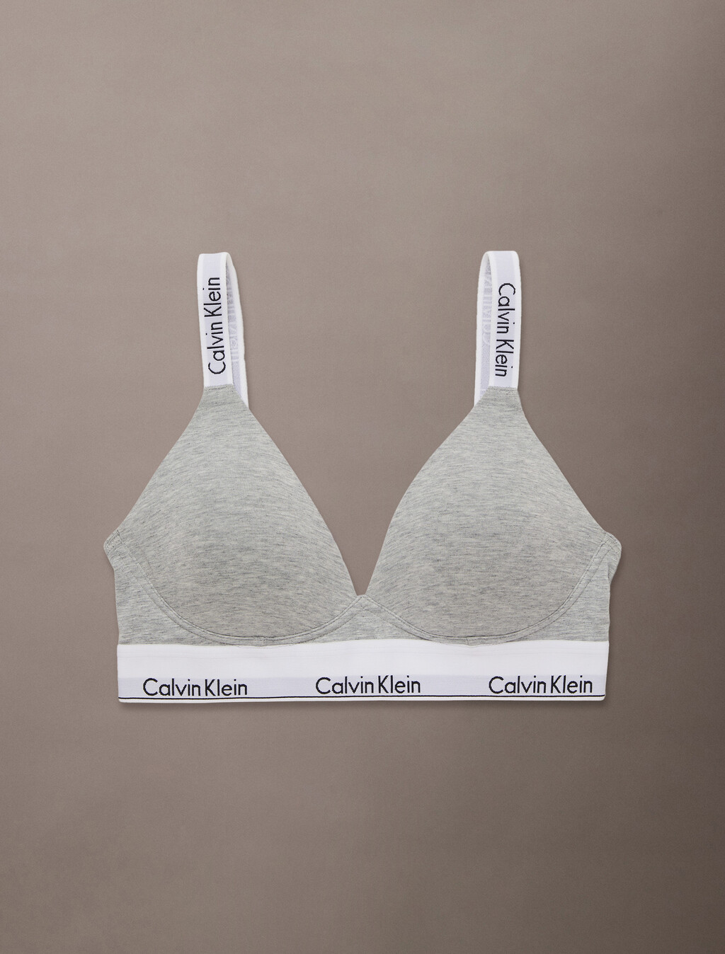 Icon Cotton Lightly Lined Plunge Bra, B10 Grey Heather, hi-res