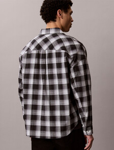 Relaxed Cotton Shirt, Black, hi-res