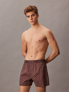 Cotton Poplin Traditional Boxers, 19488 BIJOU MODERN EMBLEM OUTLINE+DECEDENT CHOCOLA, hi-res