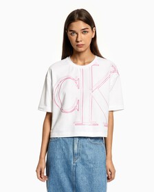 ILLUMINATED CK TEE, Bright White, hi-res