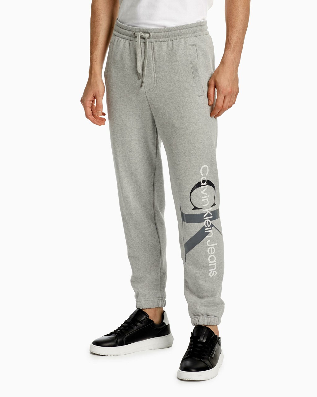 Two Tone Monogram Sweatpants, Light Grey Heather, hi-res