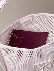 Mesh Emblem Logo Bucket Bag with Pouch, Cradle Pink, hi-res
