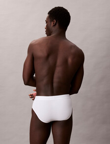 CK Black Cotton Stretch Hip Brief, White, hi-res