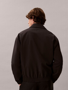 Micro Twill Bomber Jacket, Black, hi-res