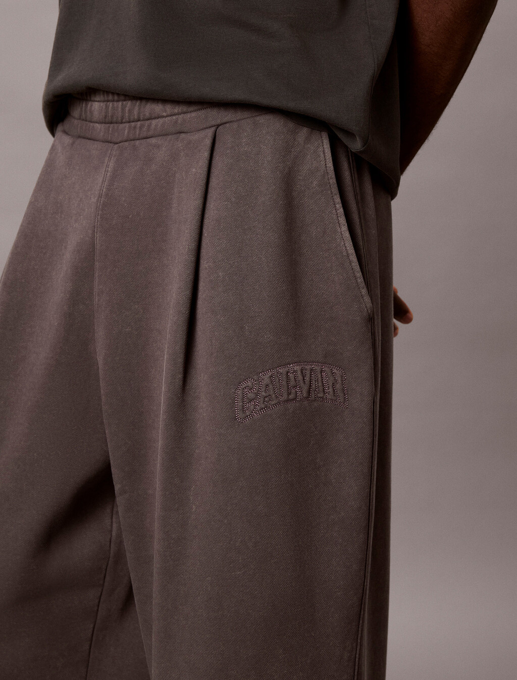 Garment-Dyed Wide Leg Sweatpants, Volcanic Ash, hi-res
