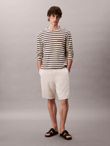 Compact Rib Stripe Easy Tee, Bone White, hi-res