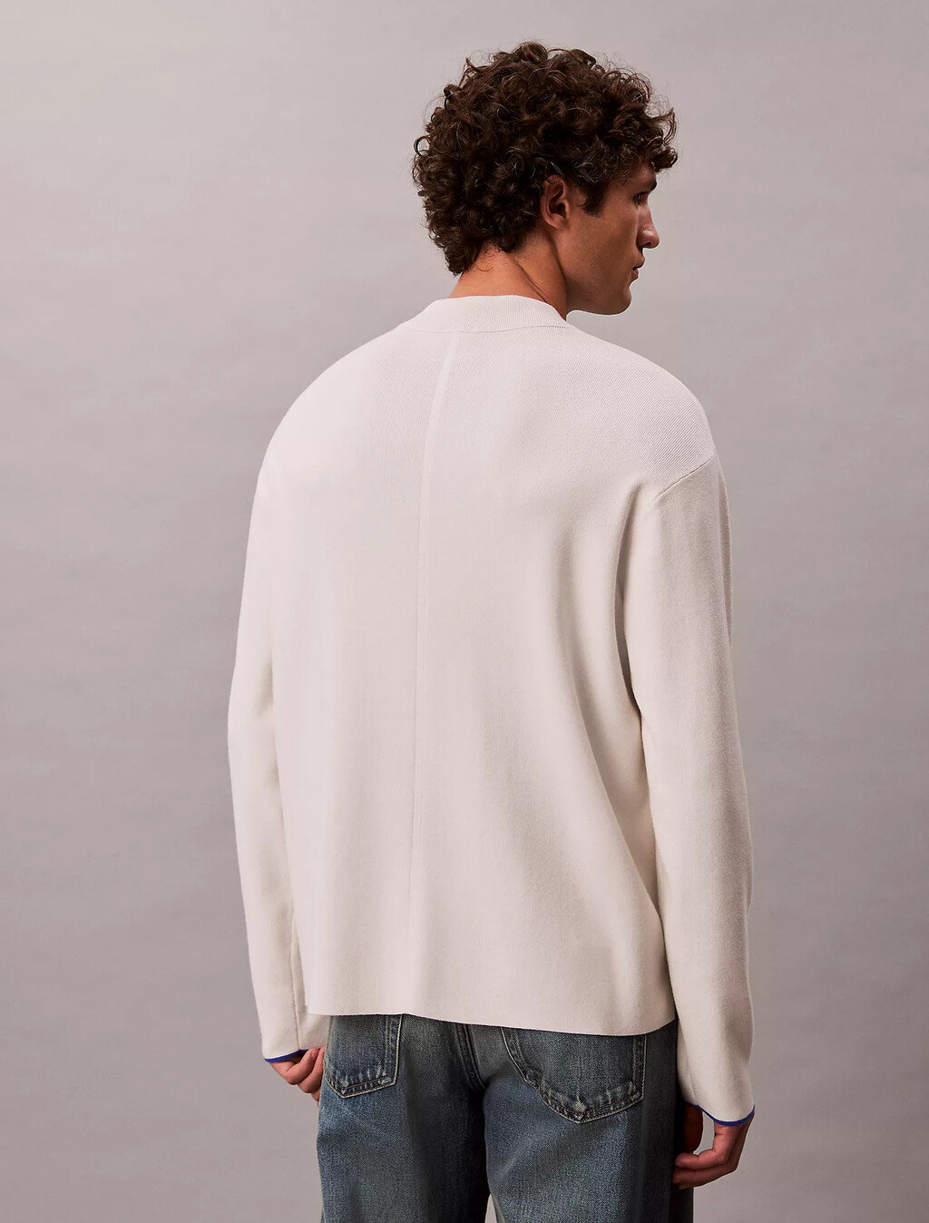 Tech Knit Boxy Mock Neck Jumper, Chalk, hi-res