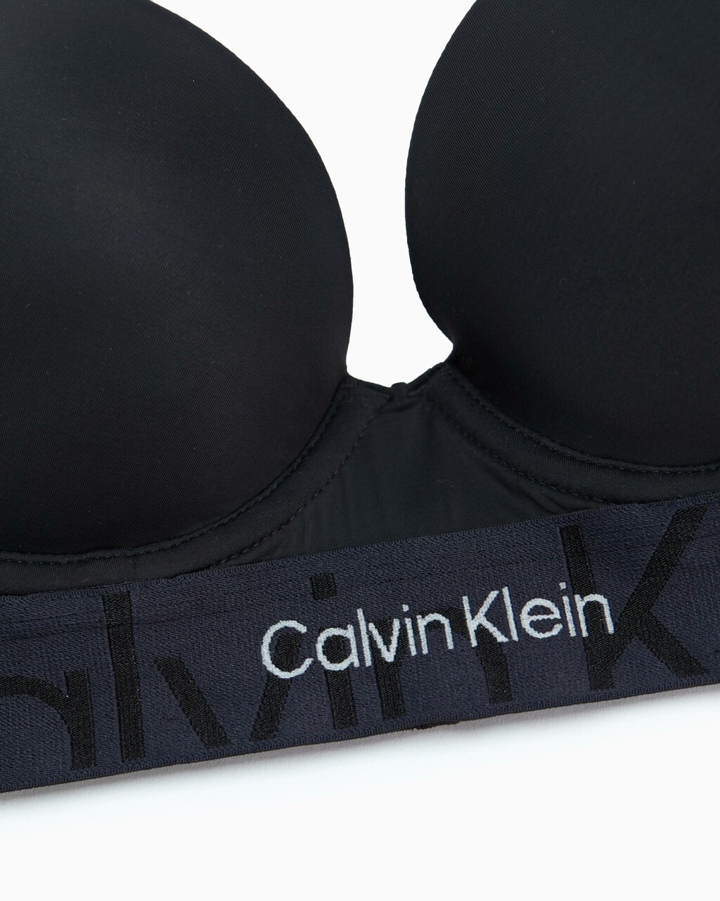 EMBOSSED ICON MICRO LIGHTLY LINED DEMI BRA, Black, hi-res