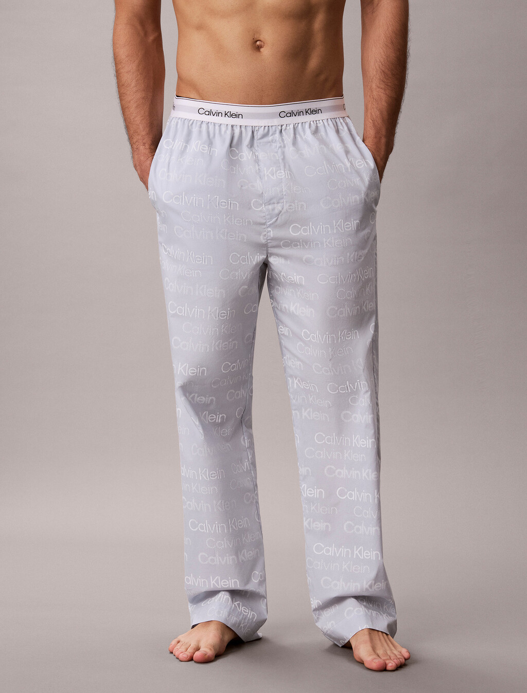 Cotton Poplin Sleep Pants, 21691 Sequin Logo Plein Air, hi-res