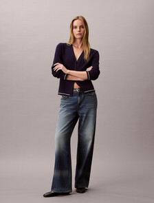 Slim Cable Knit Cardigan, Evening Blue, hi-res