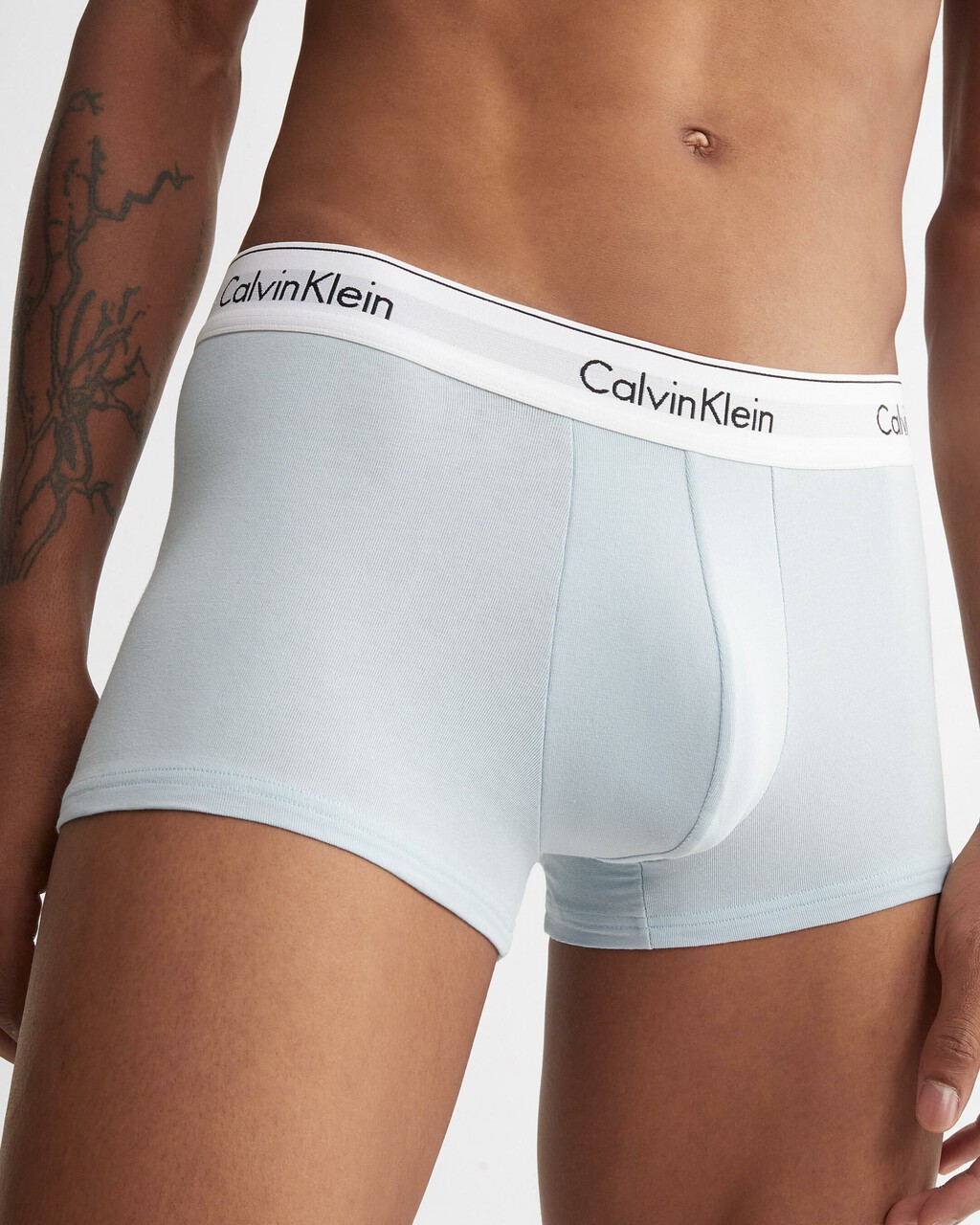 MODERN COTTON STRETCH TRUNKS 2 PACK, Palest Blue/Rich Clay, hi-res