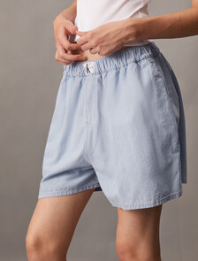 Relaxed Denim Boxer Shorts, Denim Light, hi-res