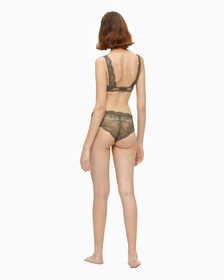 CK Black Spiral Lightly Lined Plunge Bra, PLATINUM GREY, hi-res