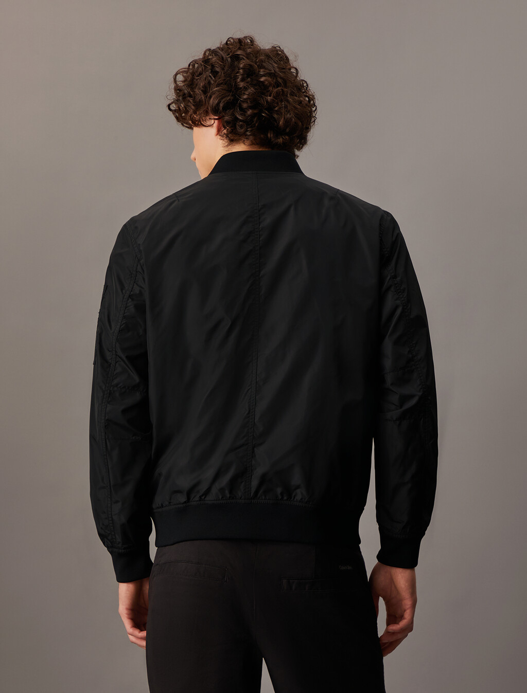 Nylon Bomber Jacket, Ck Black, hi-res
