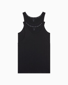 MODERN COTTON STRETCH TANKS 2 PACK, Black/Black, hi-res
