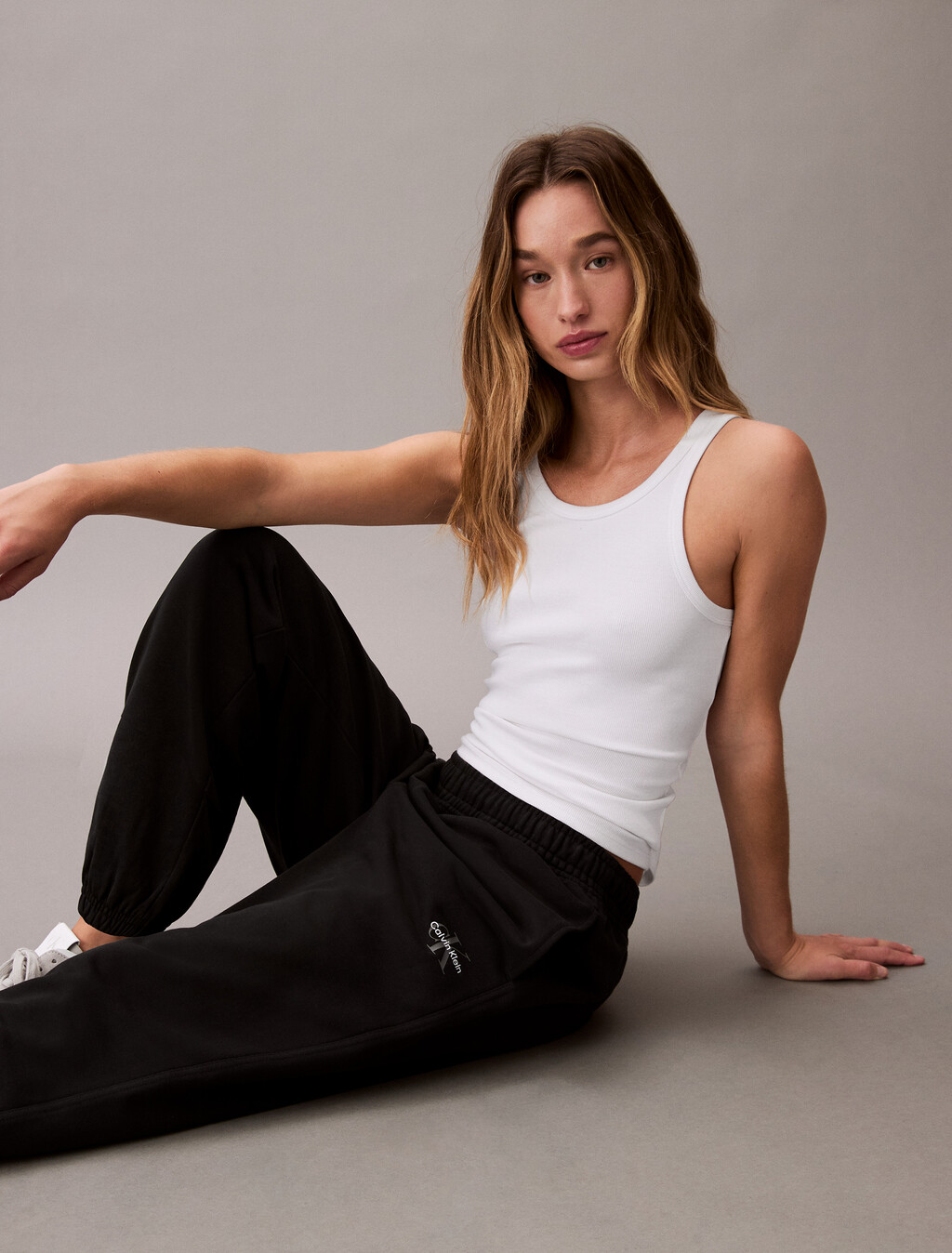 Relaxed Monogram Joggers, Black, hi-res