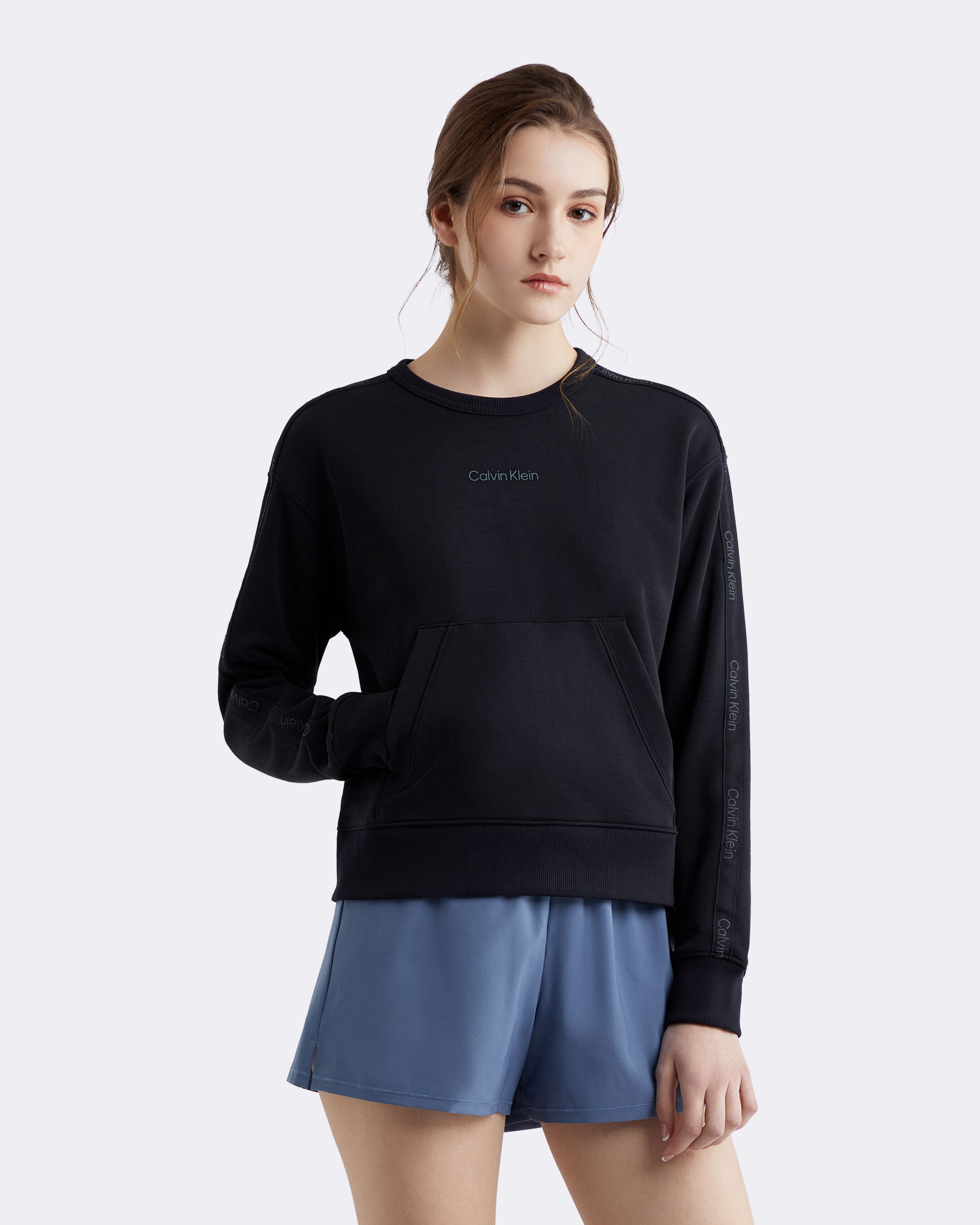Cropped French Terry Sweatshirt black Calvin Klein Malaysia