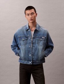 90s Indigo Citrine Denim Trucker Jacket, INDIGO CITRINE, hi-res