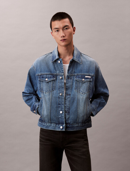 90s Indigo Citrine Denim Trucker Jacket