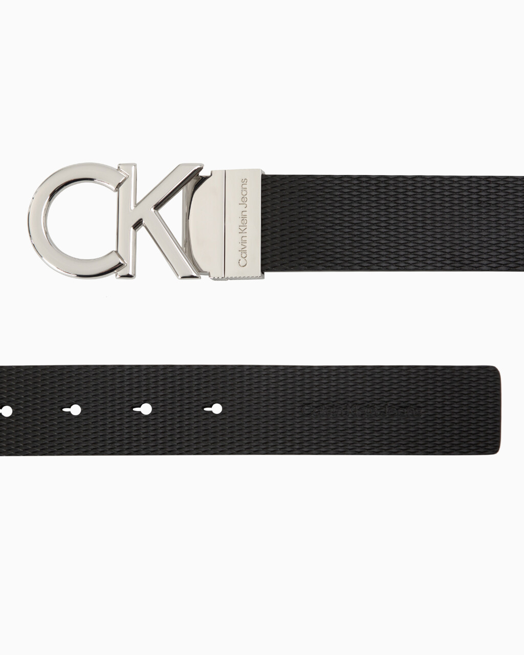 CKJ Monogram Belt, BLACK/BROWN, hi-res
