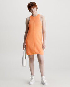 Cotton Knit Tank Dress, Crushed Orange, hi-res