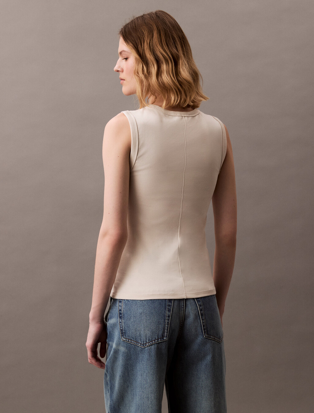 CK Applique Slim Tank Top, Turtledove, hi-res