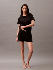 Terry Lounge Sleep Shorts, Black, hi-res