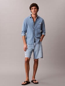 Lightweight Eco Cool Denim Shorts, FADED GOLD, hi-res