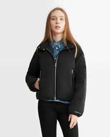 Feminine Detailing Lightweight Down Jacket, Ck Black, hi-res