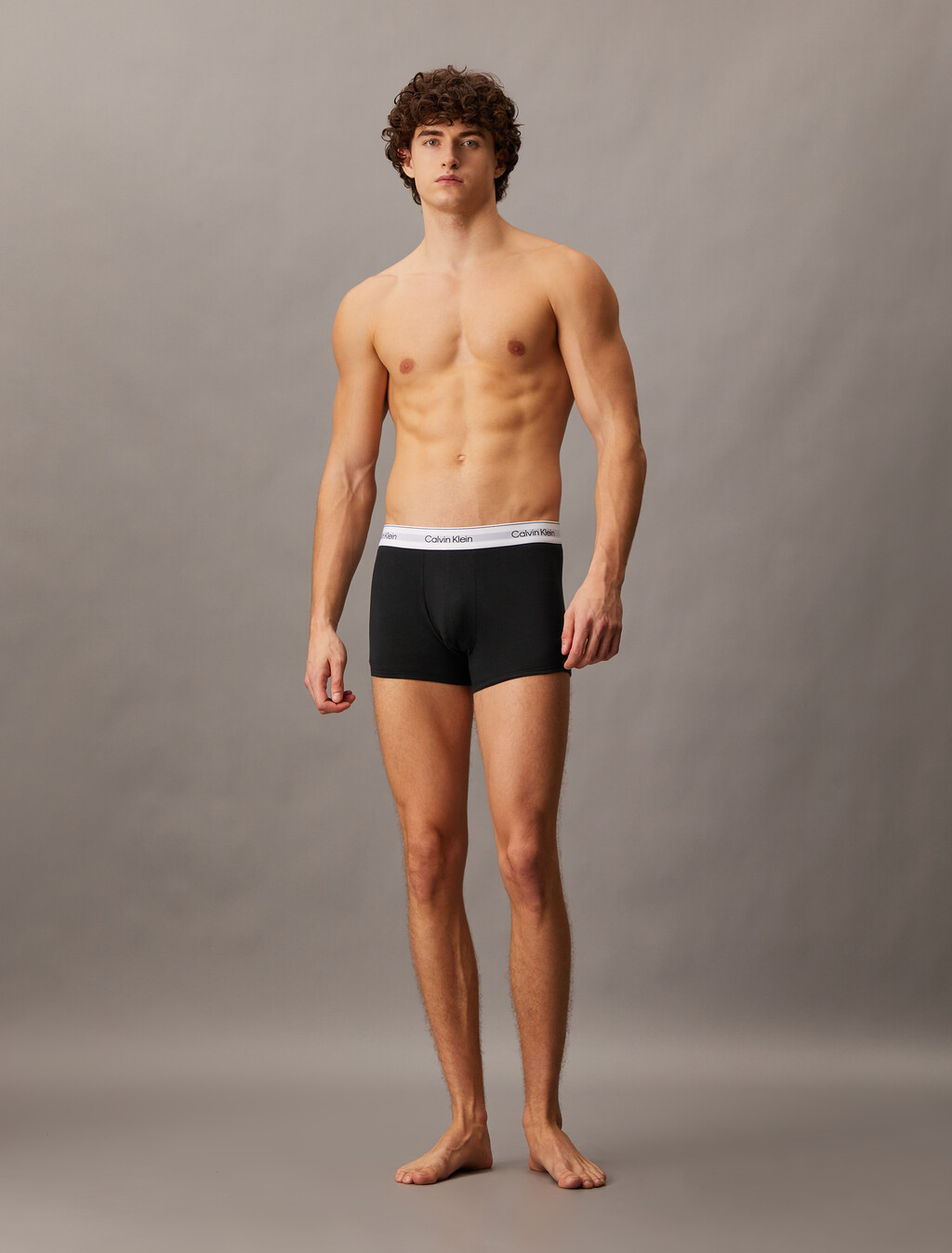 2 Pack Icon Cotton Stretch Trunks, Grey Heather / Black, hi-res