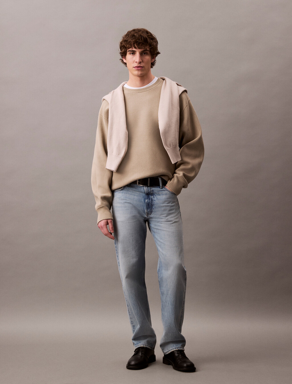 Cotton Blend Relaxed Sweatshirt, Pure Cashmere, hi-res