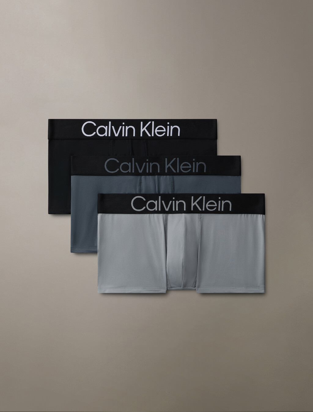Bold Logo Low Rise Trunks 3 Pack, BLACK/  TURBULENCE/  WOLF GREY, hi-res