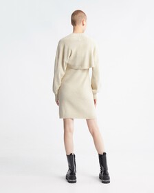 Feminine 2 In 1 Knit Dress, Eggshell, hi-res