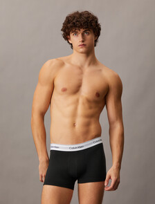 3 Pack Icon Cotton Stretch Trunks, Black/Ash/Plein Air, hi-res
