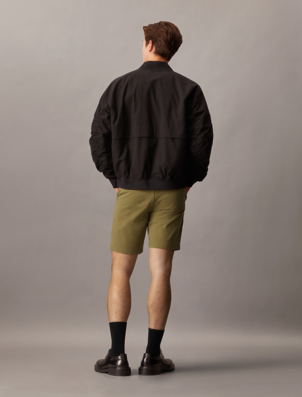 Essential Cotton Lyocell Chino Shorts, Gothic Olive, hi-res