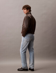 Leather Cropped Biker Jacket, Dusty Umber, hi-res