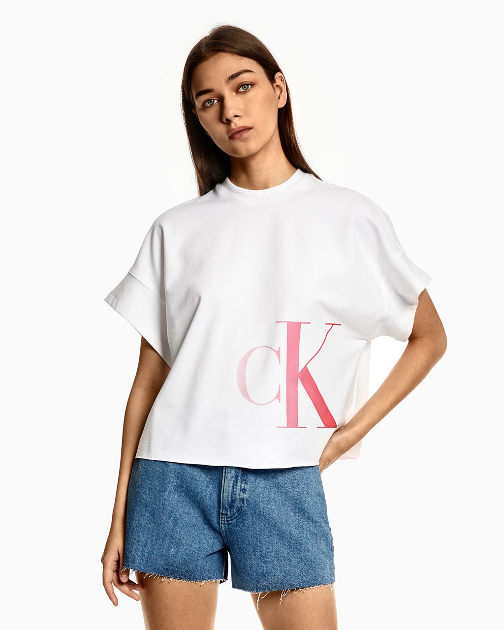LOGO CREWNECK SWEATSHIRT, Bright White, hi-res