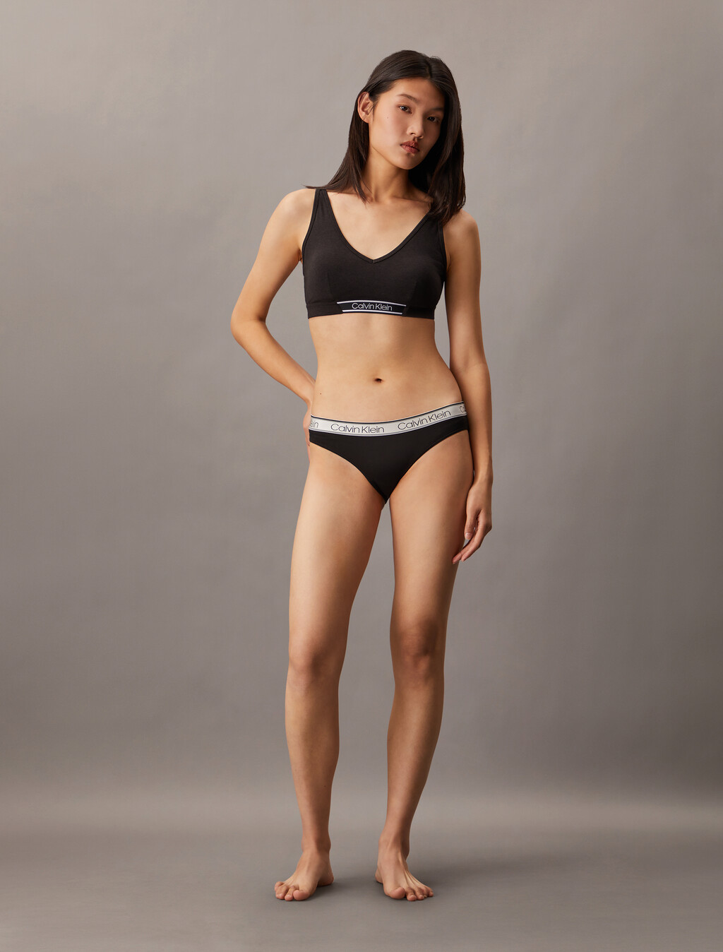 Bamboo Comfort Lightly Lined Bralette, Black, hi-res