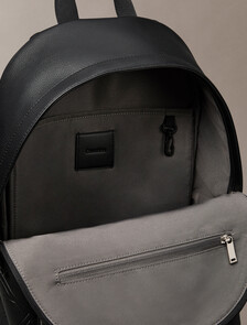 Embossed CK Emblem Slim Backpack, Black, hi-res