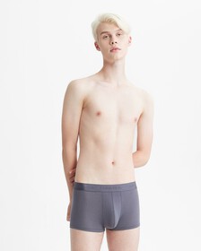 CK Black Ultra Soft Cashmere Low Rise Trunks, Sleek Grey, hi-res