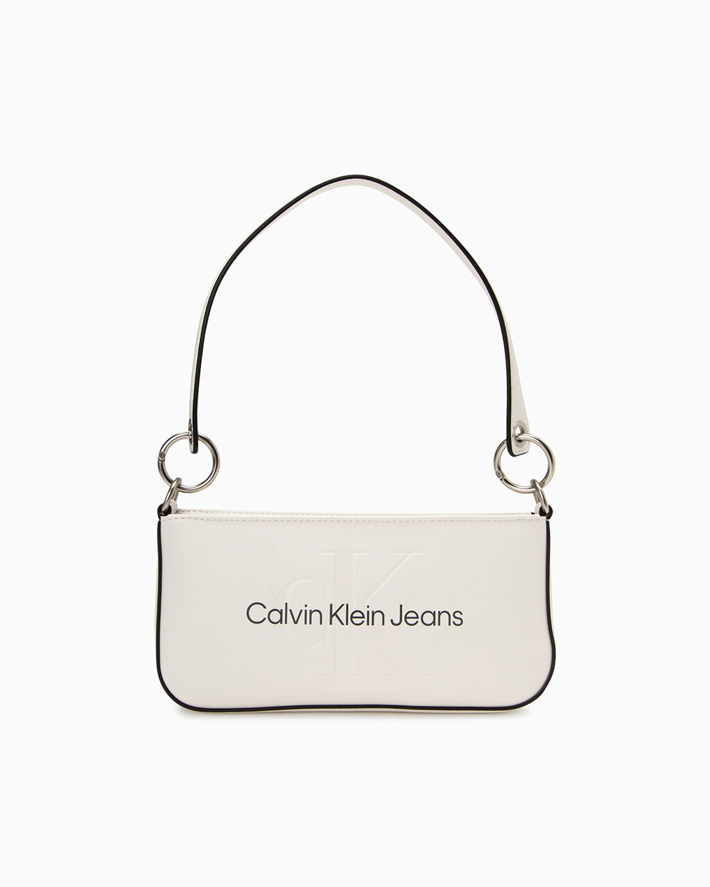 SCULPTED MONOGRAM SHOULDER POUCH, ANCIENT WHITE, hi-res