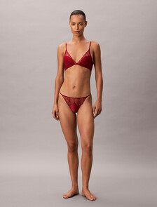 String Bikini Briefs - CK Black Floral Lace, Fall Berry, hi-res