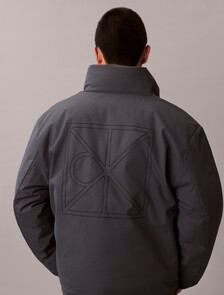 Allover Emblem Logo Reversible Puffer Jacket, Black, hi-res