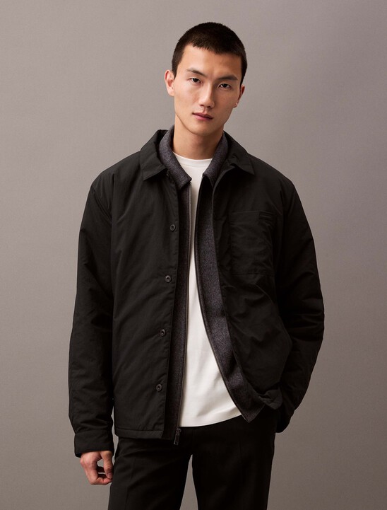 Crinkle Nylon Shirt Jacket
