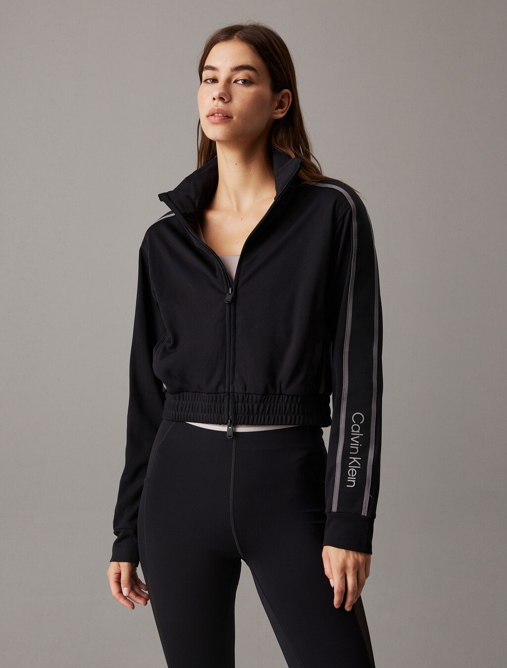 Icon Tricot Zip Thru Jacket, Black Beauty, hi-res