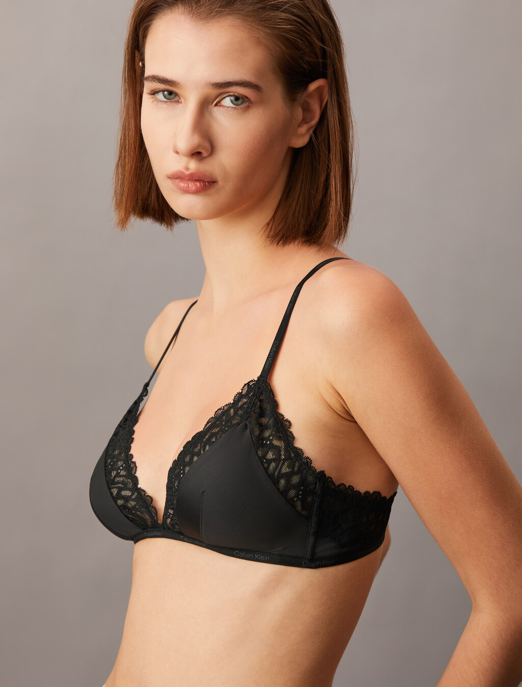 CK Adore Lace Triangle Bra, Black, hi-res