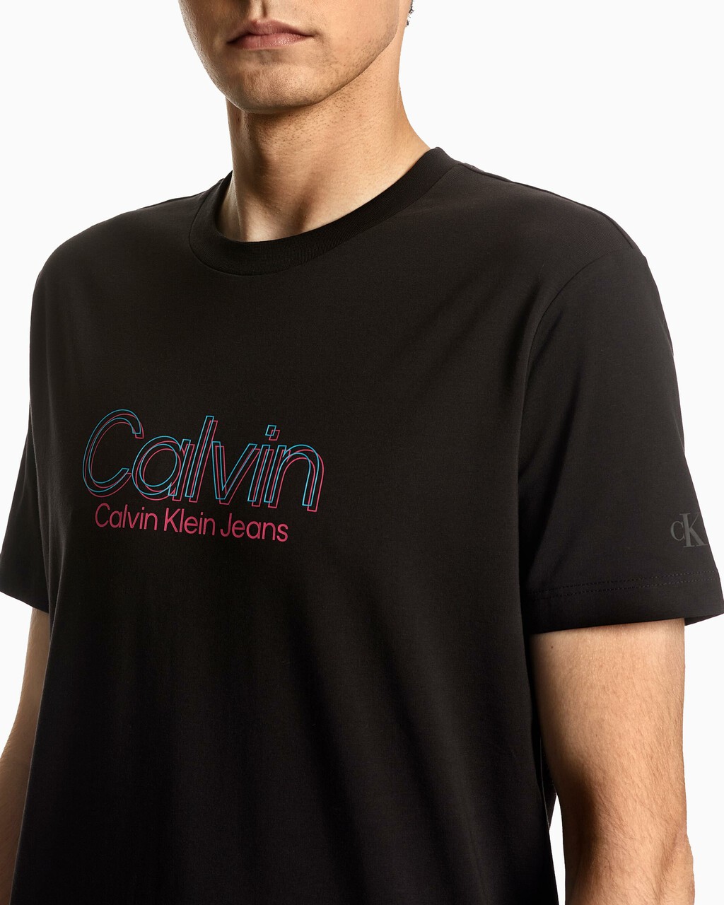 NEON CALVIN SLIM TEE, Ck Black, hi-res