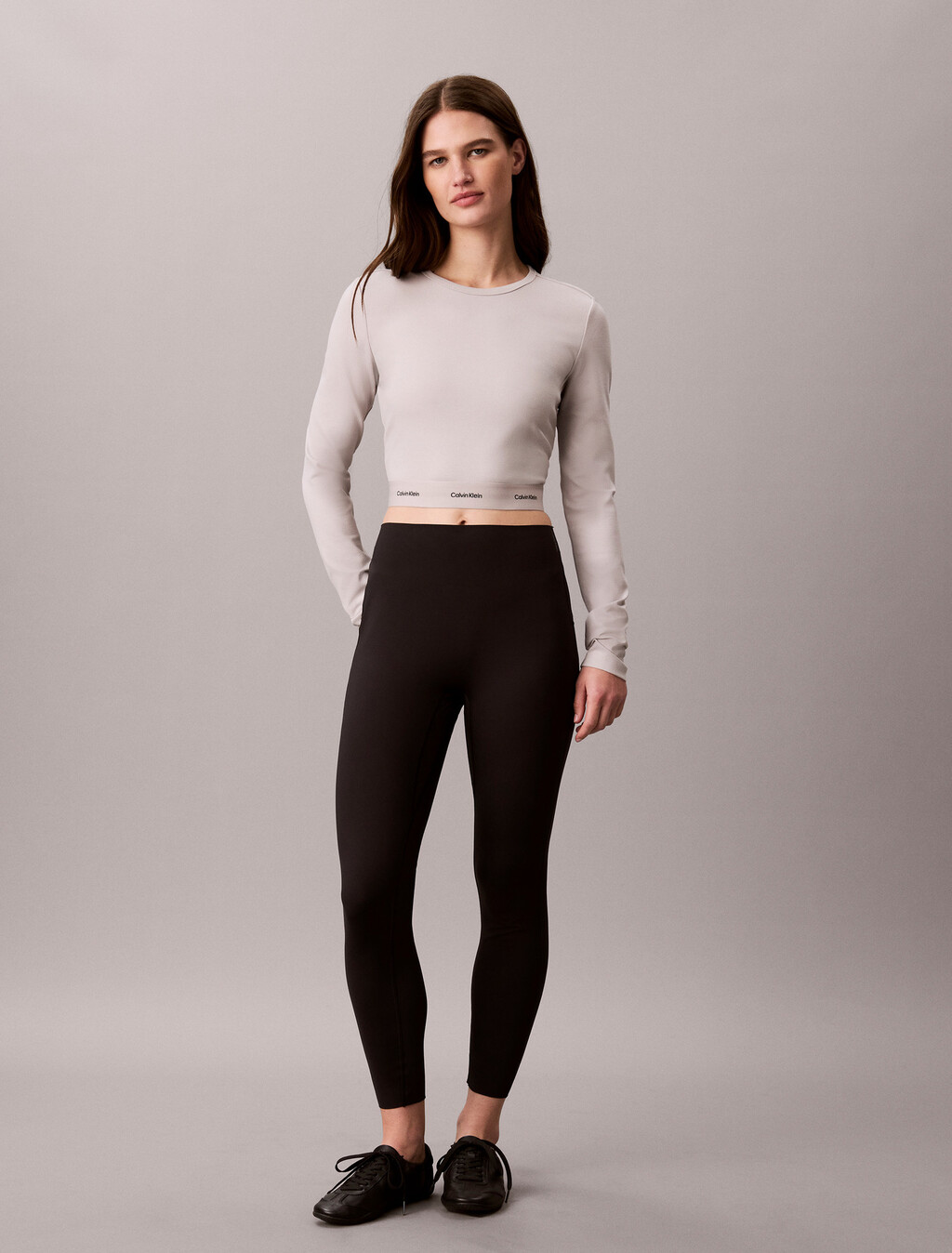 Logo Band Cropped Long Sleeve Top, Ashes Of Roses, hi-res