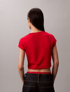 Lunar New Year Mercerized Cotton CK Emblem Baby Tee, Pantone Red, hi-res